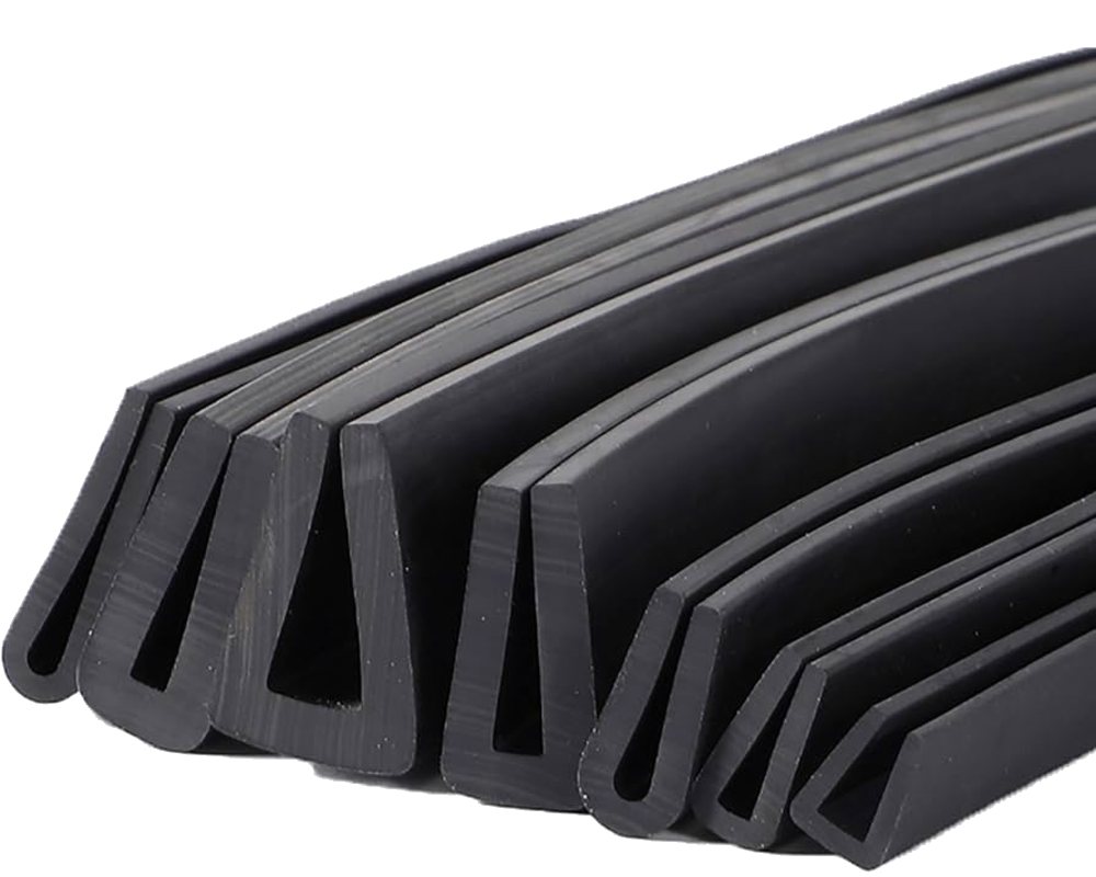 Burletes de PVC negro con perfil en U fabricados a medida por G&Q