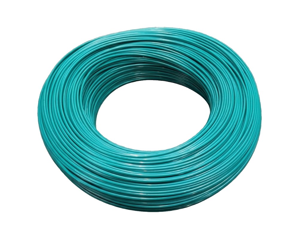 Caño de PVC para tapicería en rollo, color verde claro, fabricado por G&Q